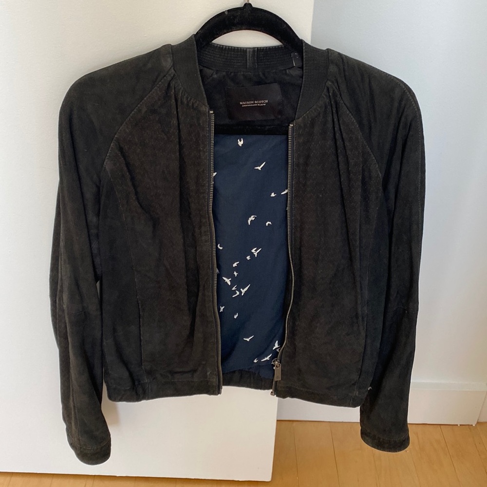 Bomber suede jacket
